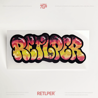 Retlper Reflective Car Sticker Original Chaoyang Sunrise New Day Graffiti Hand-Painted Art Waterproof for Car/Moto
