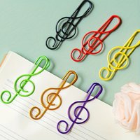 20/30/40pcs Metal Colorful Musical Note Shaped Paper Clip Bookmark Stationery School Office Supply clip holder