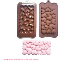 Coffee Colored Full Page Heart-shaped Silicone Chocolate Cake Mold Kitchen Utensils