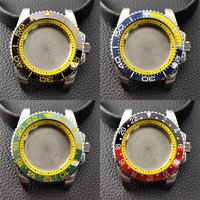 NH35 High-quality 40.5mm Silvery GMT Have Chapter Ring Steel Case Fit NH34 NH35 NH36 Movement Sapphire Glass Watch Box image 4
