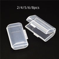 2/4/5/6/8 PCS Transparent AA Battery Storage Case, Holds 2 Batteries Each, Compact & Portable