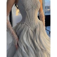 Luxury Long Evening Dresses Ruffles Beads Formal Dubai Prom Dresses Ruched Sweetheart A-Line Prom Gowns Women Customized
