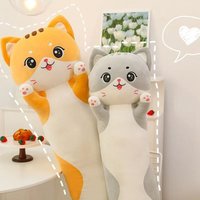 Cute and Soft Long Cat Plush Toy Ultra Kawaii Cat Hug Pillow Body Animal Sleeping Companion Kids Birthday Gift