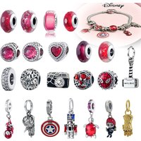 Silver Plated Charm Beads For Bracelets – Marvel Superhero&Disney Inspired JewelryHeart Charms Fit DIY Jewelry Making For Fans.