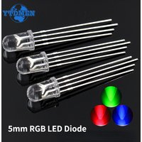 100PCS 5mm Full-color LED Diode RGB Red/green/blue Common Cathode/Anode Transparent Highlight Color Light Diode Colorful DIY Kit