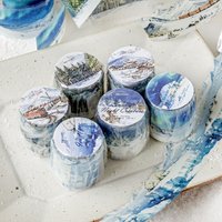 Mr.Paper 200cm/Roll Snow Country Journey Series PET Special-Shaped Tape 6 Styles Winter Landscape Design DIY Journal Phone Decor