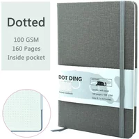 A5 Dotted Notebook Cloth Hardcover 100 GSM Paper Planner Diary Notepad Journal Students Agenda Stationery Office School Supplies