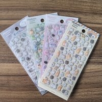 4Pcs Crystal Epoxy Resin Cute Ghost Stickers Decor for Diaries Hand Accounts Water Bottles Laptops Golden Memory Stickers Store