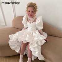 Mouzhetee A-Line Lace Bow Flowers Girl Dresses Wedding Party Dress for Kids Flowers Girls Prom Gowns Customized 2026