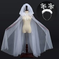 Halloween Christmas costume, adult female sexy hooded cloak, Santa Claus lady fluffy red costume and white snowflake headband