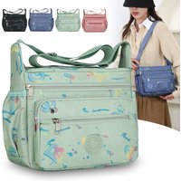 Stylish Metallic Print Crossbody Bag Waterproof Oxford Nylon Multi-Pocket Messenger Women for Travel Work Gym Waist Fanny Pack