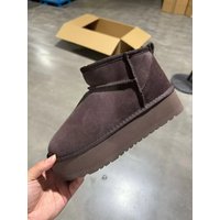 2027 Damskie buty na platformie i wysokim obcasie, botki, luksusowe, designerskie, klasyczne, ultra krótkie, z futerkiem, nowe zimowe buty śniegowce.