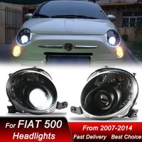 Hot styling Car Headlights For FIAT 500 07-14 EMARK DOT style LED Headlamp Assembly Upgrade Projector Lens Accessories Kit