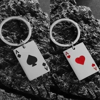 Fashionable Poker Ace of Spades Pendant Key Chain Men's Personalized Trendy Lucky Leisure Car Key Chain