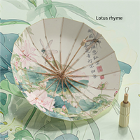 16 bone color glue parasol gold aluminum alloy skeleton new Chinese retro sun protection UV folding rain umbrella