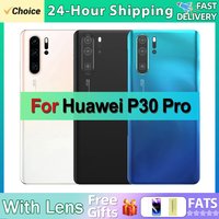 For Huawei P30 Pro Battery Back Cover Glass Panel Rear Door Housing Case Camera Lens Replace NO LOGO Battery Back Cover