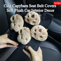 1PC Cute Capybara Seat Belt Cover, Soft Plush Car Safety Styling Decor, Universal Interior Accessory