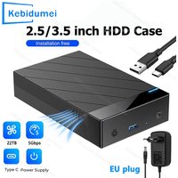 KEBIDUMEI 3.5'' 2.5 inch Hard Disk Enclosure SATA HDD Enclosure 5Gbps External HDD Box For PC MacBook Laptop HD Disk Storage Box