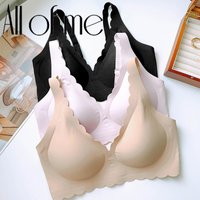 1Pcs Women Scallop Neckline Seamless Bra 3 Colors Optional Wireless No Steel Ring Comfortable Bralette For Daily Wear Plus Size