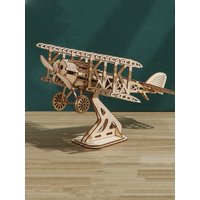 3D Wooden Puzzle Wood DIY Craft Bi-Plane Model kits Handmade Gifts