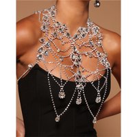 Luxury Rhinestone Body Chain Bra Necklace Bikini Jewelry for Women Drop Bralette Hollow Clothing Decoration Jewellery