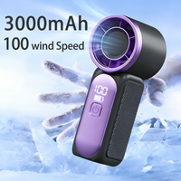 Long Lasting Turbo Mini Handheld Fan USB Rechargeable Portable Outdoor Small Fan High Speed Powerful Airflow Cooling Gadget
