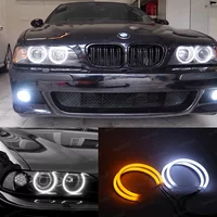 Do BMW serii 5 E39 525i 528i 530i 540i Biały Żółty Podwójny i Biały Bawełniany Zestaw LED Angel Eyes Pierścień DRL Światło kierunkowskazu