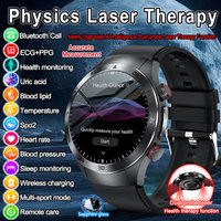 2026New Precise Laser Therapy Bracelet Health ECG+PPG Smart Watch Blood Pressure Blood Lipid Uric Acid BT HD Call SmartWatch Men