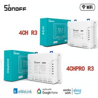 SONOFF WiFi 4CH PRO Smart Switch R3 4 Gang with RF Control 3 Working mode Smart Light Switch eWeLink APP Control Smart Module