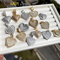 2025 Ice Out Bling cz Heart Pendant Necklace Micro Pave Cubic Zirconia Charm Hip Hop Jewelry For Girls Women Men Lover Gift