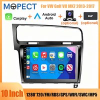 MOPECT 10 Zoll Android 15/16 6+128G Autoradio Multimedia-Player für Volkswagen VW Golf VII MK7 2013-2017 Drahtloses Android Auto Mirror Link Autoradio WiFi GPS NAVI BT FM SWC RDS