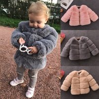 New Winter Children's Fur Coat Elegant Baby Girl Faux Fur Jackets And Coats Warm Parka Kids Outerwear Clothes Thicken Girls Coat