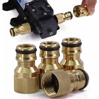 2pcs 18mm Female Thread Brass Nipple 16mm Quick Connector Self-priming Pump Hose Adapter Garden Irrigation Watering Tubing Joint