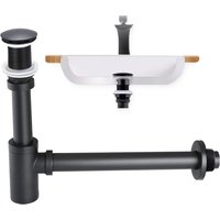 Black Bathroom Basin Bottle Trap Sink Waste Siphon Pipe Kits Toilet Deodorization Insect Stopper Drain Fittings Bathroom Basin