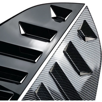 Carbon look Glossy black For VW Polo MK6 2018 2019 2020 2021 2022 2023 Car Rear Window Louver Shutter Side Vent Cover Trim