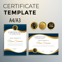 Custom Premium Certificate of Achievement Beauty course certificate for training academy Gold and Black certificate multipurpose