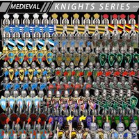 Medieval Military Soldier Series Building Blocks Castle Black Eagle Green Dragon Knights Figures Militia Accessories Bricks Toys