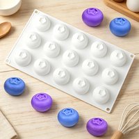 Blueberry Design 1 or 6 or 15 or 35-Cell Silicone Chocolate Mold Fruit Mousse Cake Mould Dessert Decoration Kitchen Baking Tools