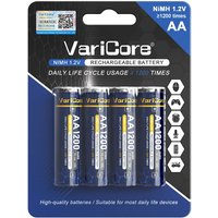 AliExpress 4 pieces per card VariCore 1200mAh 1.2V AA Ni-MH Rechargeable Battery for Digital Camera/RC Toy/Flashlight Long Cycle Life