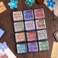 6pcs/boxed Colorful Ink Pads Set Vibrant Colors for Stamping DIY Journal Scrapbook Decoration Ink