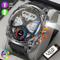 LIGE 800mAh Battery Bluetooth Call Smart Watch Men 1.75'' Military Outdoor Sport Watch with Flashlight Waterproof Smartwatch New