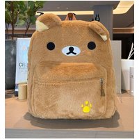 Kawaii Anime Rilakkuma Bear Backpack Plush Embroidery Design Bags for Women Cute Large Capacity Backpacks Women's Backpack