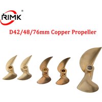 1pc RC Boat Copper Propellers 2 Blades Props OD42/48/76mm for 3.18mm(1/8'')/4.76mm(3/16'') /6.35mm RC Boat Shaft Boat Screw