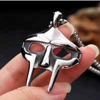 Vintage Punk MF Doom Mask Pendant Necklace Unisex Retro Egyptian Pharaoh Amulet For Biker Rally Daily Wear Fashion Jewelry Gift