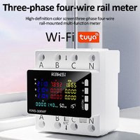 3 Phase WiFi Tuya Energy Meter Din Rail Electricity Monitor AC85-290V Smart Switch with Voltage Current and Leakage Protection