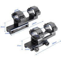 25.4mm/30mm Tube Ring Scope Mount 11mm/20mm Rail One-Piece Cantilever Tactical Flat Top Optics Laser Sight Mount Base