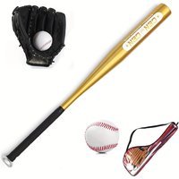 Baseball Balls Set 63.5cm Aluminum Alloy Baseball Bat PVC Baseball Glove Baseball Kit for Beginners Games and Batting Practice