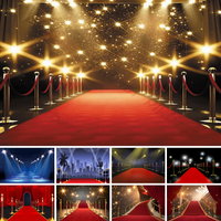 Movie Theme Red Carpet Photography Backdrop Black Gold Baby Shower Graduate Birthday Banner Cinema Show Ceremony Background