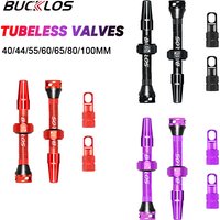 BUCKLOS Tubeless Valves MTB Road Bike Presta Nipple 40/44/55/60/65/80/100MM Bicycle Tubeless Tire Valve Removable Core Bike Part