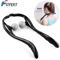 Neck Massager Shiatsu Deep Tissue Dual Trigger Point Shoulder Massager for Pain Relief, Ergonomic Handle, Lightweight & Portable